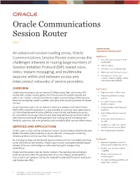 Oracle Communications Session Router