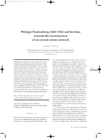 Philippe Dautzenberg (1849–1935) and His Time, Towards the Reconstruction of an Ancient Science Network