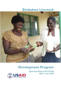 Zimbabwe Livestock Development Program | Quarterly Report #3 FY2020