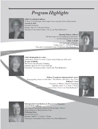 AERA Program Highlights