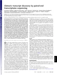 Chimeric Transcript Discovery by Paired-End Transcriptome Sequencing