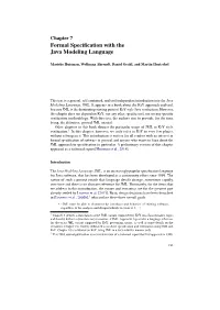 Formal Specification with the Java Modeling Language
