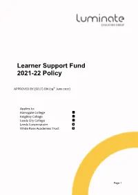 Learner Support Fund Policy