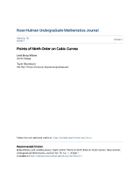 Points of Ninth Order on Cubic Curves