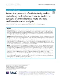 Protective Potential of Mir-146A-5P and Its Underlying Molecular
