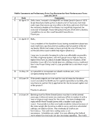 Public Comments on Preliminary Price Cap Decision for Next
