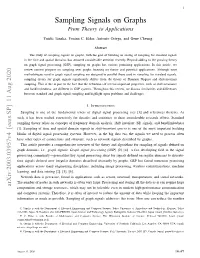 Sampling Signals on Graphs from Theory to Applications