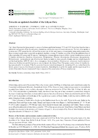 Towards an Updated Checklist of the Libyan Flora