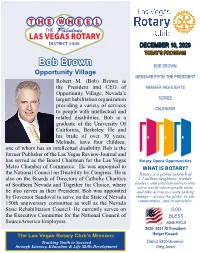 Bob Brown BOB BROWN Email: Admin@Lasvegasrotary.Com 4