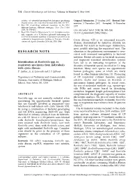 Identification of Bordetella Spp. in Respiratory Specimens From