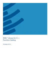 IMSL® Library for C++ Function Catalog