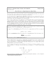 Introduction to Approximation Algorithms