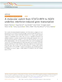 A Molecular Switch from STAT2-IRF9 to ISGF3 Underlies Interferon-Induced Gene Transcription