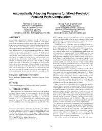 Automatically Adapting Programs for Mixed-Precision Floating-Point Computation