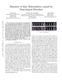 Detection of Gait Abnormalities Caused by Neurological Disorders