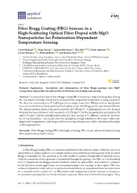 Fiber Bragg Grating (FBG) Sensors in a High-Scattering Optical Fiber Doped with Mgo Nanoparticles for Polarization-Dependent Temperature Sensing