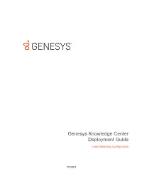 Genesys Knowledge Center Deployment Guide