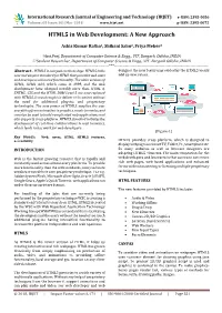 HTML5 in Web Development: a New Approach