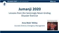 Jumanji 2020 Lessons from the Seemingly Never-Ending Disaster Exercise