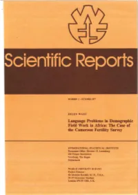 Language Problems in Demographic Field Work in Africa: the Case of the Cameroon Fertility Survey