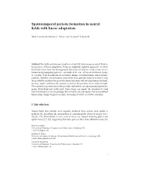 Spatiotemporal Pattern Formation in Neural ﬁelds with Linear Adaptation
