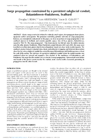 Surge Propagation Constrained by a Persistent Subglacial Conduit, Bakaninbreen–Paulabreen, Svalbard