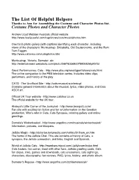The List of Helpful Helpers the List of Helpful Helpers