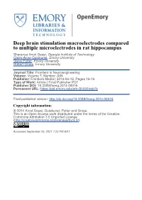 Deep Brain Stimulation Macroelectrodes Compared To