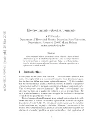 Electrodynamic Spherical Harmonic: Deﬁ- Nition and Properties