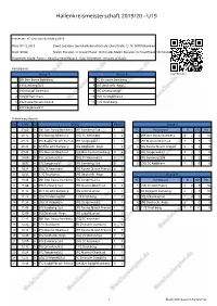 Hallenkreismeisterschaft 2019/20 - U19