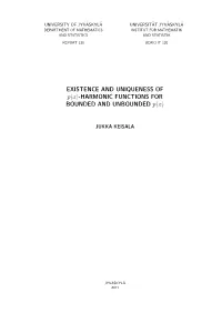HARMONIC FUNCTIONS for BOUNDED and UNBOUNDED P(X)