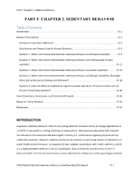 Part F. Chapter 2. Sedentary Behavior
