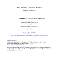 The Impact of COVID on Potential Output