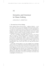 16 Semantics and Grammar in Clause Linking