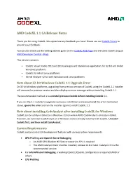 AMD Codexl 1.1 GA Release Notes