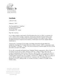 Clinton Presidential Records in Response to the Freedom of Information Act (FOIA) Requests Listed in Attachment A