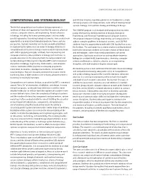 Computational and Systems Biology