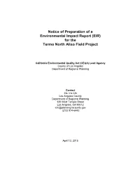Environmental Impact Report (EIR) for the Termo North Aliso Field Project