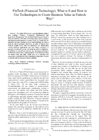 Fintech (Financial Technology): What Is It and How to Use Technologies to Create Business Value in Fintech Way?