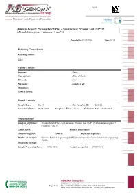 Non-Invasive Prenatal Test (NIPT)+ Microdeletion Panel + Trisomies 9 and 16