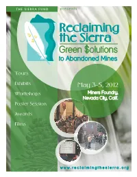 Reclaiming the Sierra 2012 Conference Program
