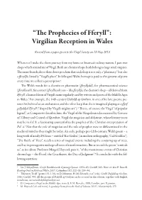 “The Prophecies of Fferyll”: Virgilian Reception in Wales