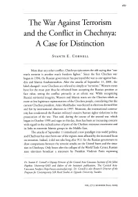 War Against Terrorism and the Conflict in Chechnya: a Case for Distinction