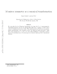 3D Mirror Symmetry As a Canonical Transformation