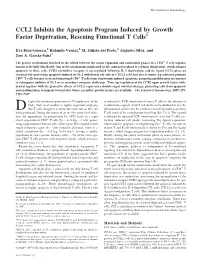 CCL2 Inhibits the Apoptosis Program Induced by Growth Factor Deprivation, Rescuing Functional T Cells1