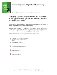 Changing Agricultural Stubble Burning Practices in the Indo-Gangetic Plains: Is the Happy Seeder a Profitable Alternative?
