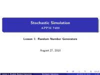 Stochastic Simulation APPM 7400