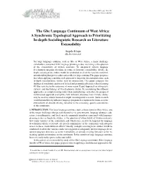 The Gbe Language Continuum of West Africa: a Synchronic Typological Approach to Prioritizing In-Depth Sociolinguistic Research on Literature Extensibility