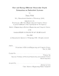 Fast and Energy-Efficient Monocular Depth Estimation on Embedded