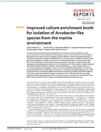 Improved Culture Enrichment Broth for Isolation of Arcobacter-Like Species